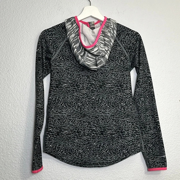 Nike Pro Girls 1/4 Zip Long Sleeve Hooded Pullover Black Size Large - Picture 3 of 12